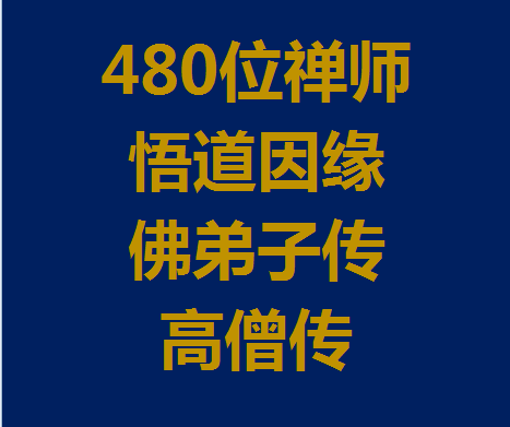 480位禅师悟道因缘/高僧传/佛弟子传 480位禅师悟道因缘/高僧传/佛弟子传